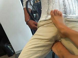 Footjob Under The Table