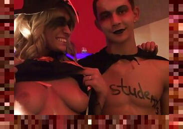 Russian party costume turns to fuck orgy