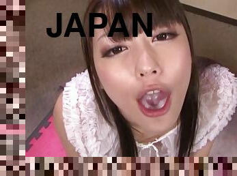 Subtitled Japanese gokkun cumming in mouth with Ayu Sakurai