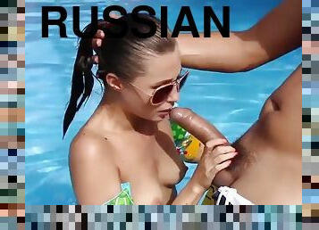 Russian teen orgy xxx swimming in cum