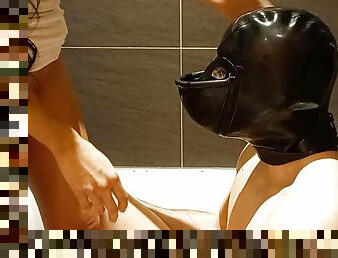 Petite Ma&#039;am using her urinal slave