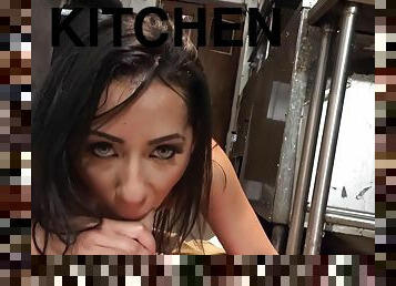 Priya Price Spic Waitress's Kitchen Cock Sucking
