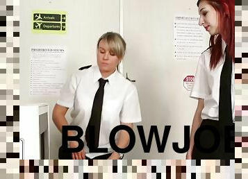 Cavity search pleasures and blowjob