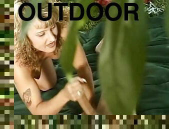 Outdoor handjob In The Jungle With Blonde MILF