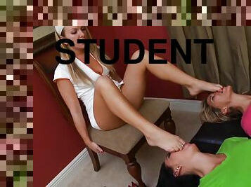 Bad Students and Arousing Nurse - lesbian foot fetish