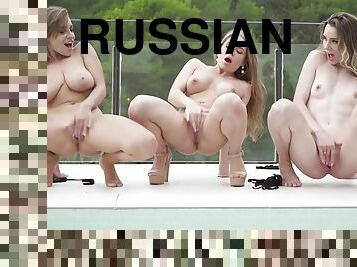 Russian babe Alessandra Jane in Lesbian Party By The Pool