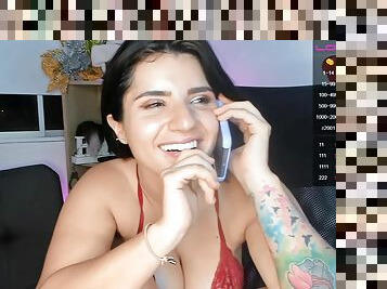 Funny latina teen watches on my dick online