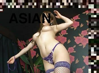 Asian Girl In Stockings Hot Solo Video