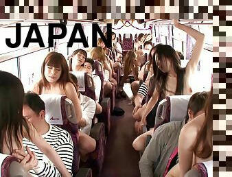 asiático, orgía, adolescente, hardcore, japonés, sexo-en-grupo, follando-fucking, autobús
