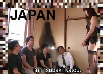 Subtitled Japanese AV star Tsubaki Katou gokkun party