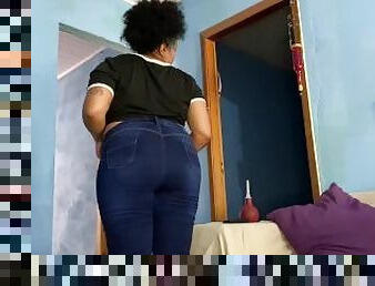Naughty BBW Ebony Farting on Jeans Non Stop