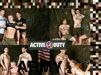 Slutty Soldier Spitroasted By HUGE Cocked Jocks - ActiveDuty