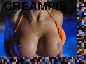 Fit Kitty Gets A Creampie In The Pool