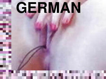 German Slut With remote Vibrator in Pussy and dildo in ass