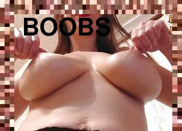 Shaking Milky Boobs! - Bouncing Sweet Saggy Tits - Jumping Big Natural Tits - Pinch Nipples POV