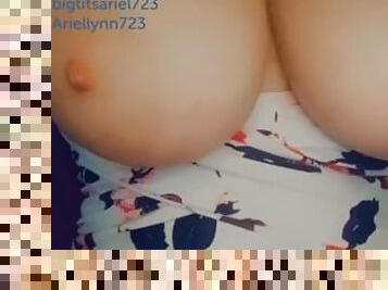 Would you sneak away and suck step moms huge tits ?! Can I bounce them in your face ?!?