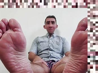 STEP GAY DAD - WRINKLED SOLES - WHAT'S GROOVY, OILY & SMELLS LIKE CHEESE? CUM FIND MY WRINKLED FEET
