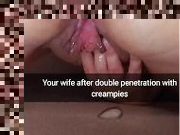 Here is your wife after no condom creampie gangbang! - Cuckold Snapchat Captions