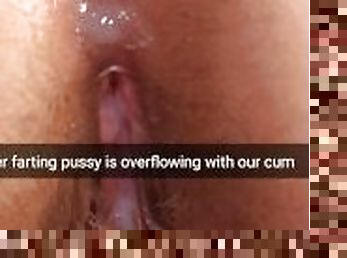You can take you wife after this double creampies in her ass and pussy! - Cuckold Snapchat Captions