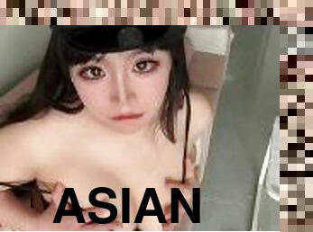 Cute Asian girl in bondage lingerie