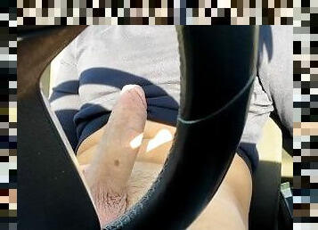 Cumming in the car while my wife was shopping