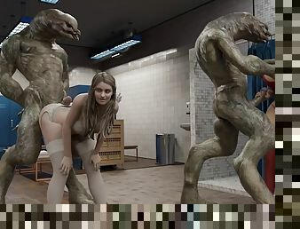 Orgy with aliens from Half-Life, twin girls, twin boys