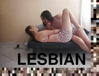 Real life lesbian friends fucking on the couch