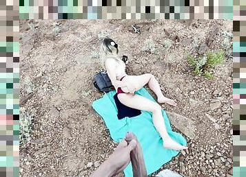 Public dick flash on the beach. She was shocked at first but then decided to suck me dry