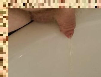 Ma?e Pissing with Uncut Foreskin Penis