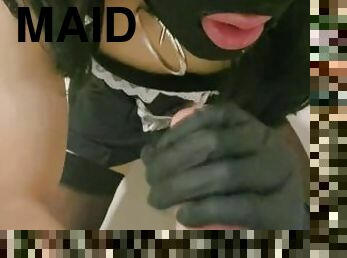 Sissy Maid Loves To Suck a Big Dildo