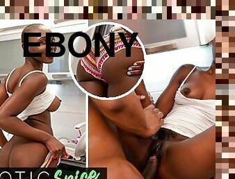 DEVIANTE - Ebony couple passionate hardcore sex in kitchen sexy black girl Zaawaadi BBC creampie