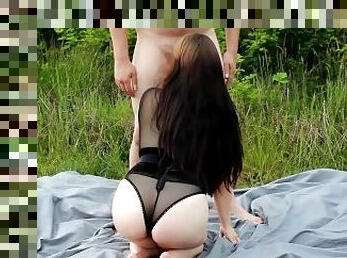 Ally Lust getting fucked and creampied on outdoor trail!