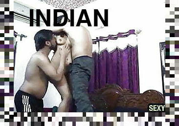 Indian desi college girl with two guys