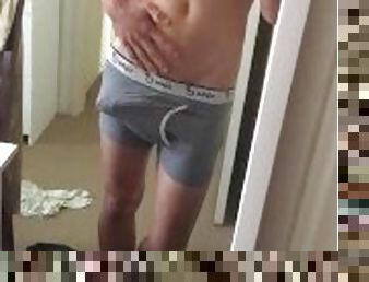Twink teases in mirror