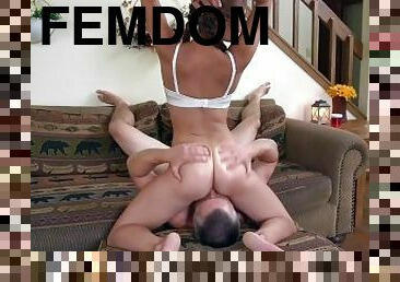 Femdom Face Sitting While He Licks and Makes Me Cum 3x!