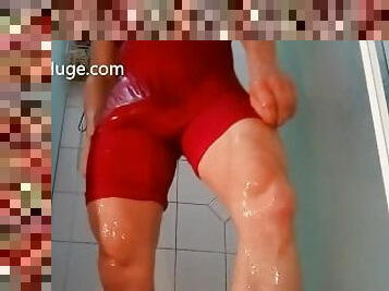 wrestling singlet wet clothes fetish Bulge Lycra Spandex