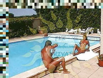 Nudist Couple Shooting by the Pool
