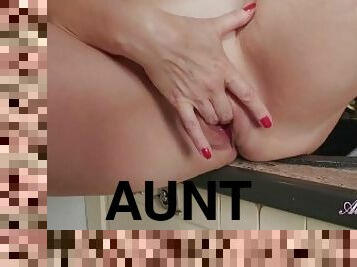 Aunt Judy's - 55yo Big-Bottom Mature Blonde Beauty Diana Masturbates in the Kitchen