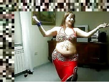 BBW Arab MILF Belly Dancing in a Homemade Video