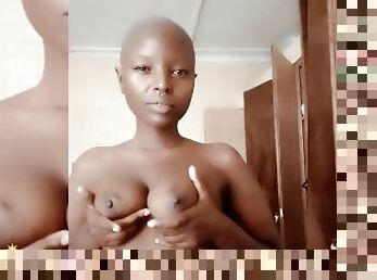 Ebony bald head AKIILISA Licking titties