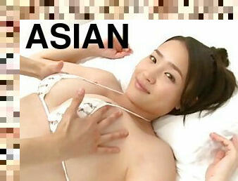 Voluptuous Asian bikini girl gets her ass groped