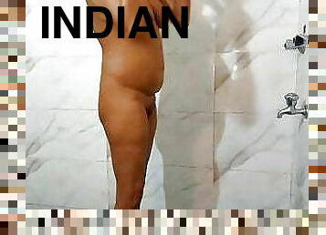 Indian Girl Bathing In Morning