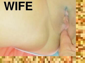 Hotwife shows off her creamy cummy pussy to husband