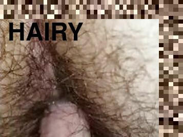 Thick daddy's cock cum inside hairy ass