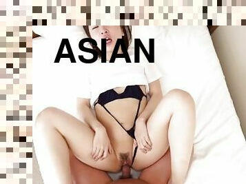 Brunette Asian babe,Aya Oukura is having soft sex all day long.