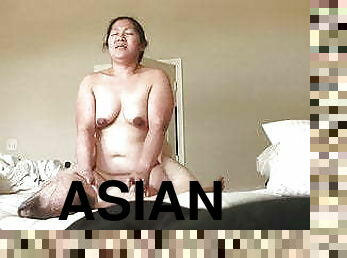 asiatisk, røv, brystvorter, kone, amatør, småfed, ridning