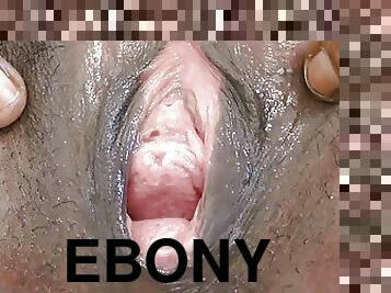 Ebony teen pussy close up