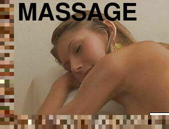 Blonde teen gets the massage of a lifetime