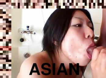 Wet Asian girl has fun with a cock - Third World Media