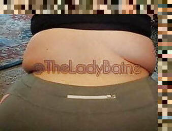 SSBBW exercising in yoga pants and sports bra TEASER